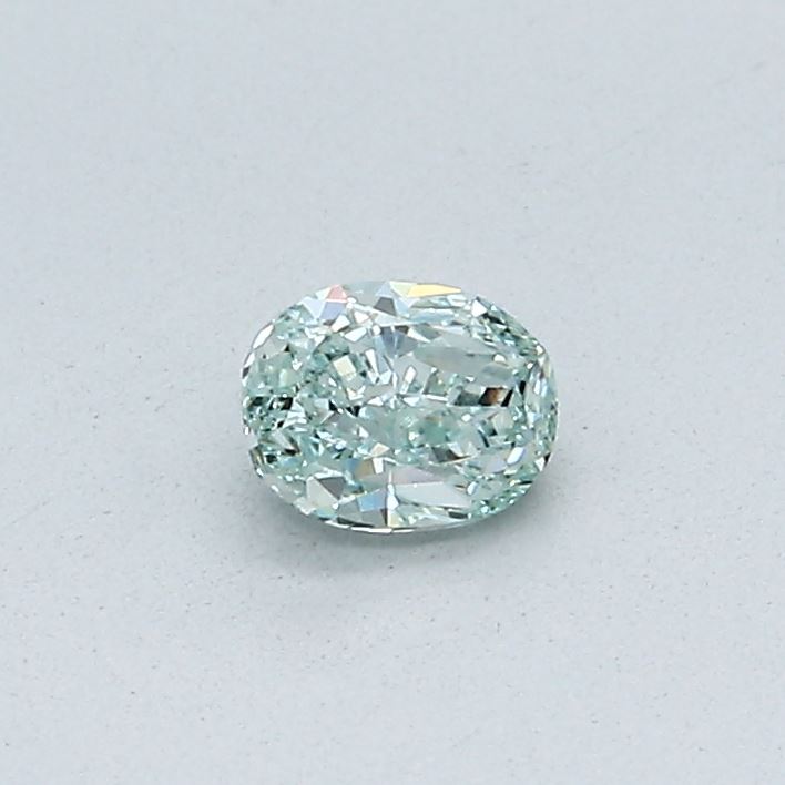 0,33 ct, Fancy Bluish Green, VS1, Oval, GIA Certified