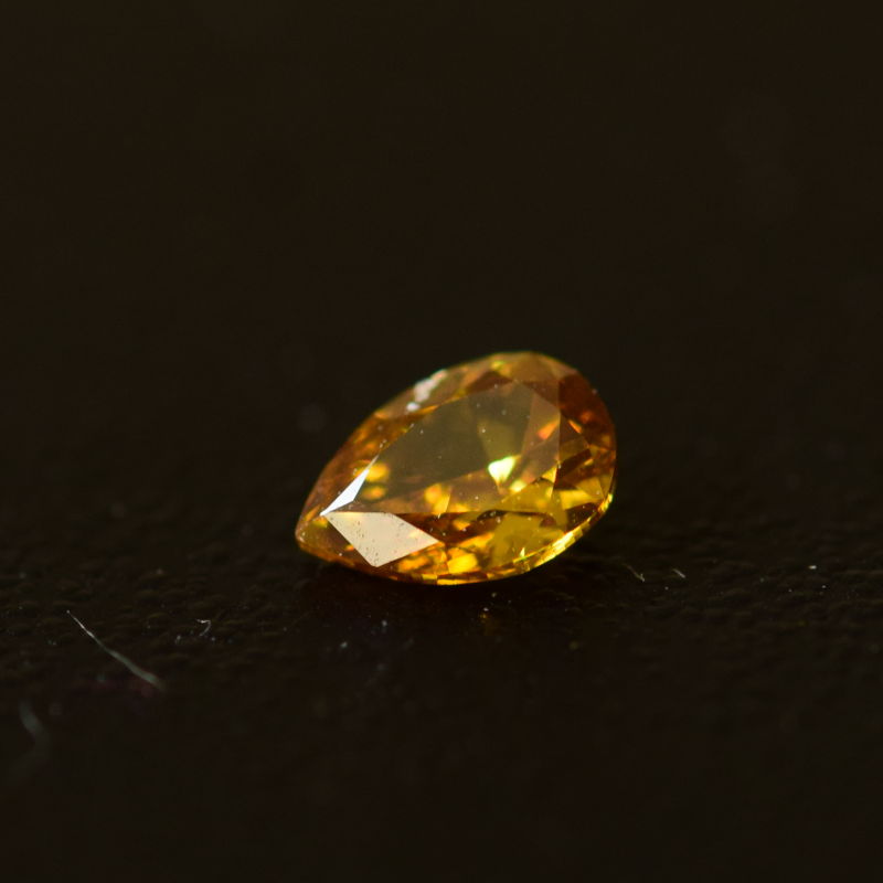 0,16 ct, Fancy Deep Orangy Brownish Yellow, I1, Pear, IGI Certified
