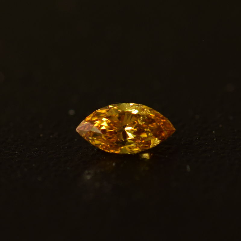 0,13 ct, Fancy Deep Orange-Yellow, I1, Marquise, IGI Certified