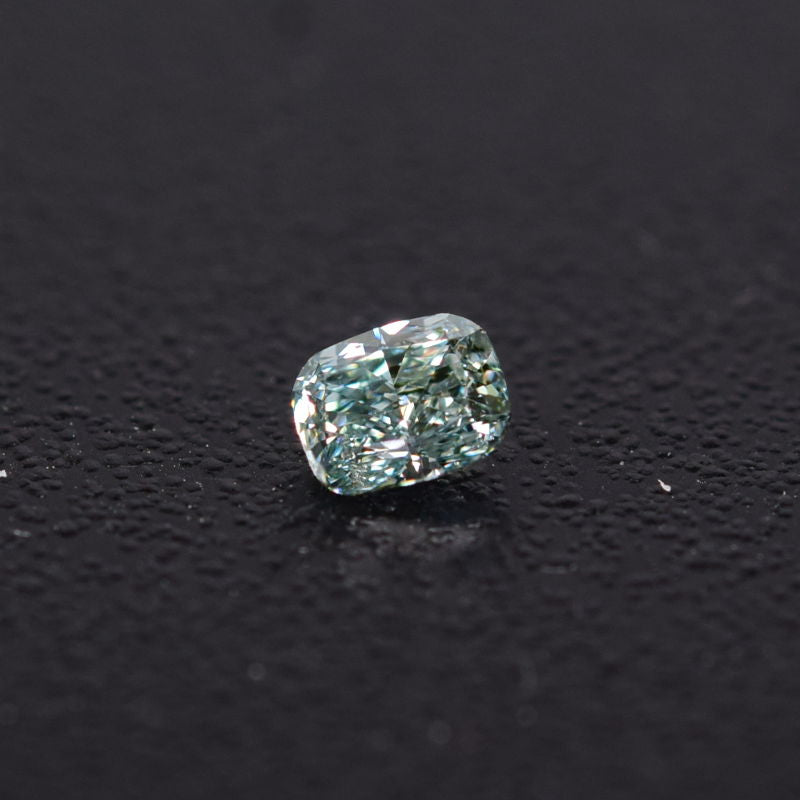 0,17 ct, Fancy Blue Green, SI1, Cushion, GIA Certified