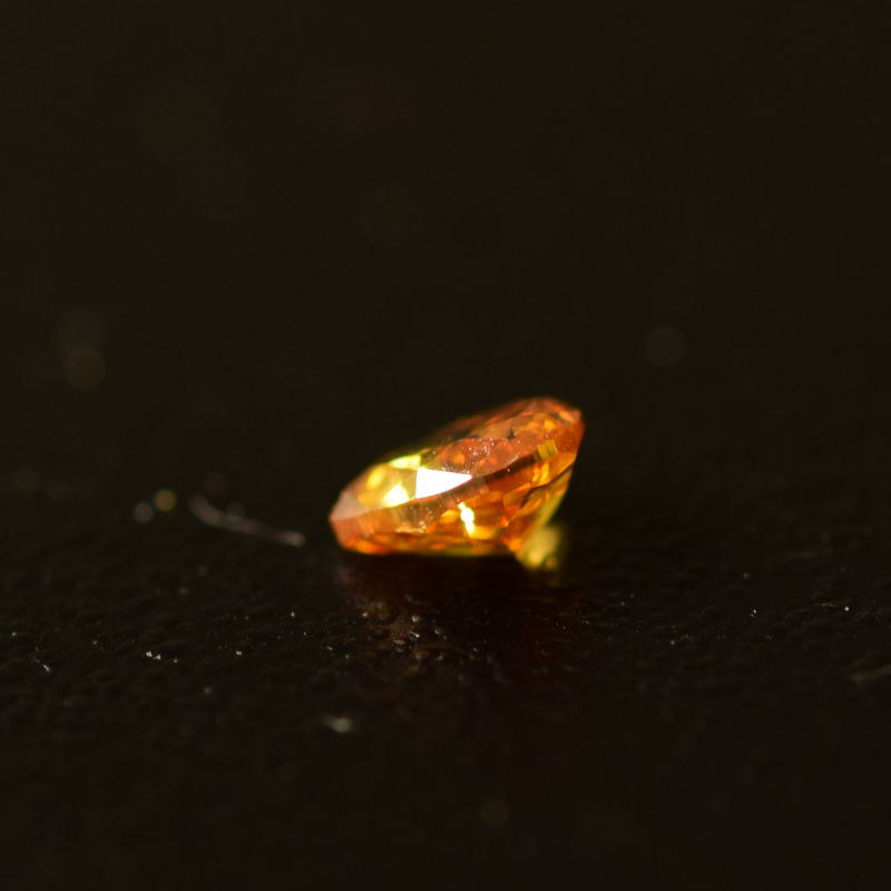 0,12 ct, Fancy Intense Yellow-Orange, I1, Pear, IGI Certified