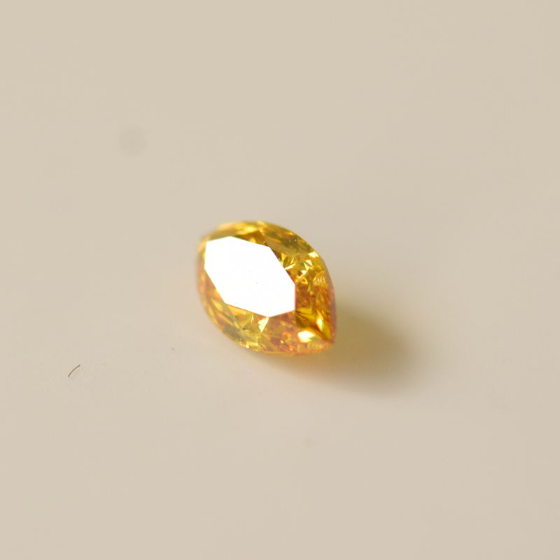 0,13 ct, Fancy Deep Orange-Yellow, I1, Marquise, IGI Certified
