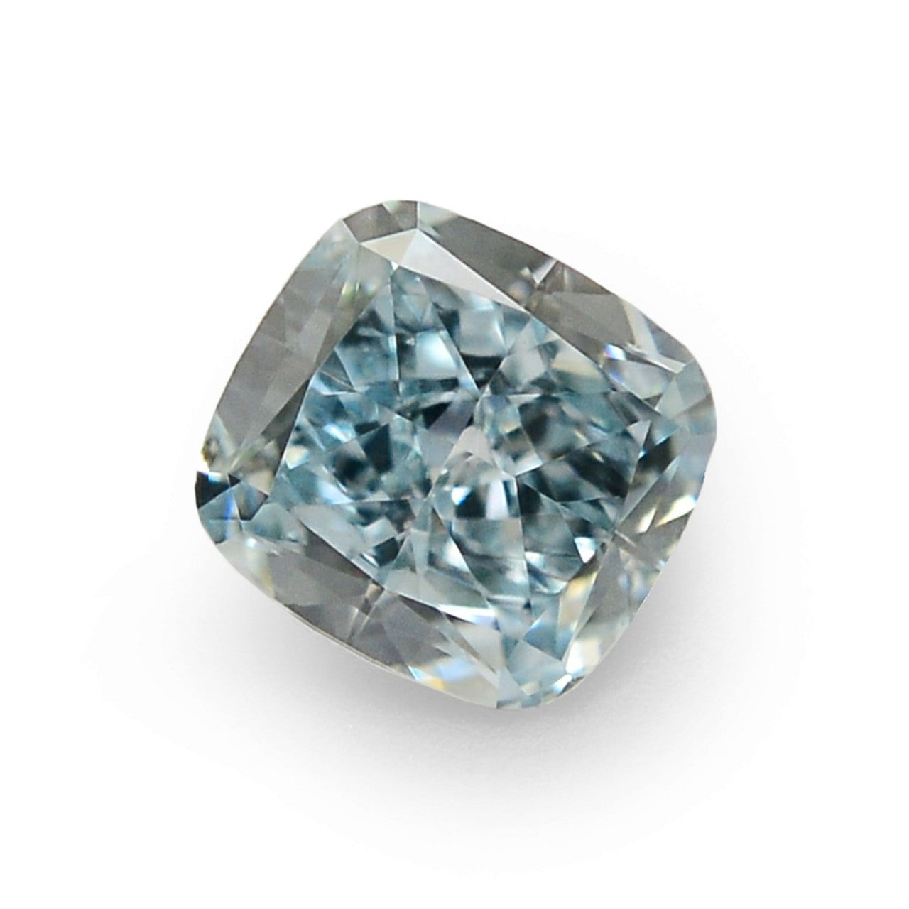 0,12 ct, Fancy Blue Green Diamond, VS1, Cushion, GIA Certified