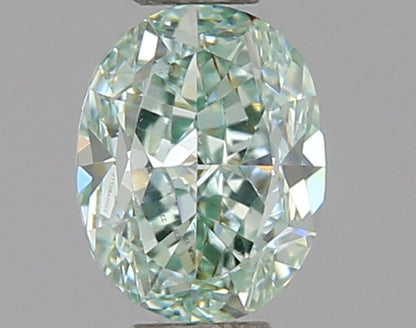 0,33 ct, Fancy Bluish Green, VS1, Oval, GIA Certified