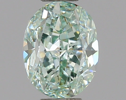 0,33 ct, Fancy Bluish Green, VS1, Oval, GIA Certified
