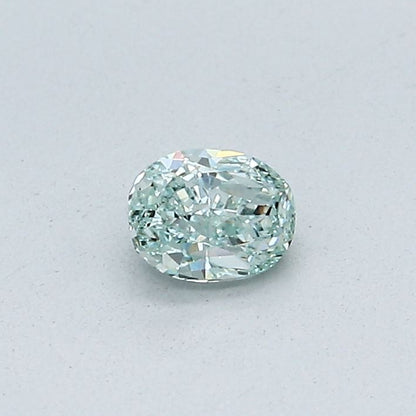 0,33 ct, Fancy Bluish Green, VS1, Oval, GIA Certified