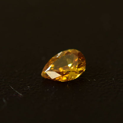0,16 ct, Fancy Deep Orangy Brownish Yellow, I1, Pear, IGI Certified