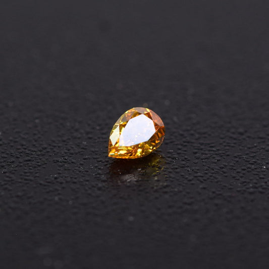 0,18 ct, Fancy Intense Orange, VS2, Pear, IGI Certified