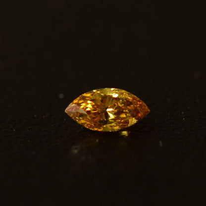 0,13 ct, Fancy Deep Orange-Yellow, I1, Marquise, IGI Certified
