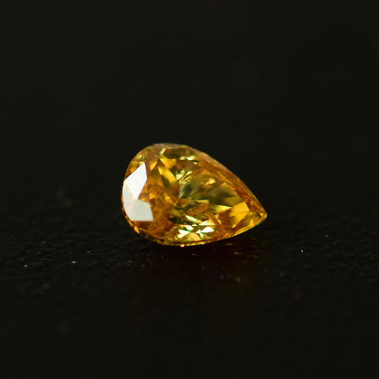 0,25 ct, Fancy Intense Orange-Yellow, I2, Pear, GIA Certified