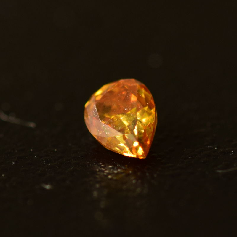0,12 ct, Fancy Intense Yellow-Orange, I1, Pear, IGI Certified