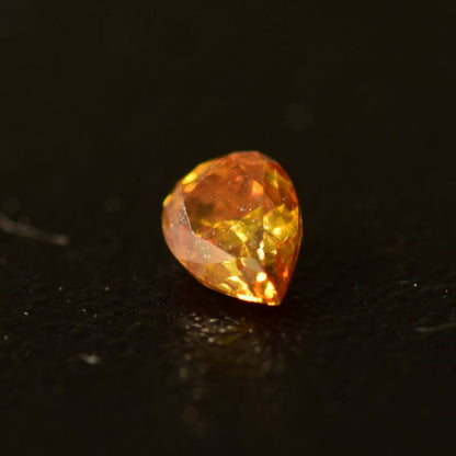 0,12 ct, Fancy Intense Yellow-Orange, I1, Pear, IGI Certified