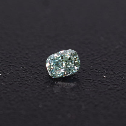 0,17 ct, Fancy Blue Green, SI1, Cushion, GIA Certified