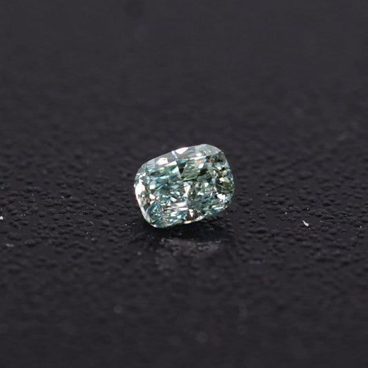 0,17 ct, Fancy Blue Green, SI1, Cushion, GIA Certified