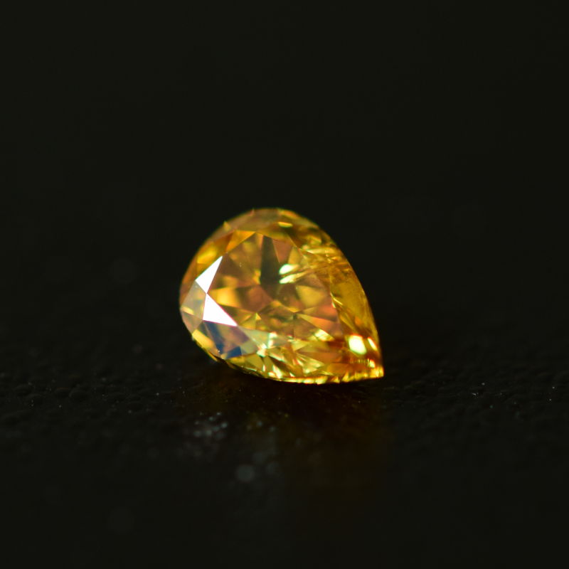 0,25 ct, Fancy Intense Orange-Yellow, I2, Pear, GIA Certified