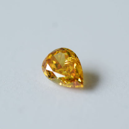 0,25 ct, Fancy Intense Orange-Yellow, I2, Pear, GIA Certified