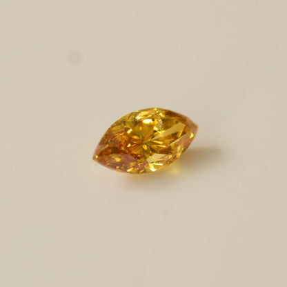 0,13 ct, Fancy Deep Orange-Yellow, I1, Marquise, IGI Certified