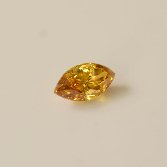 0,13 ct, Fancy Deep Orange-Yellow, I1, Marquise, IGI Certified