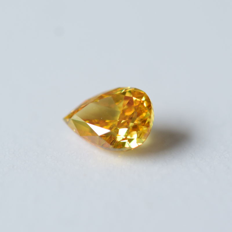 0,25 ct, Fancy Intense Orange-Yellow, I2, Pear, GIA Certified